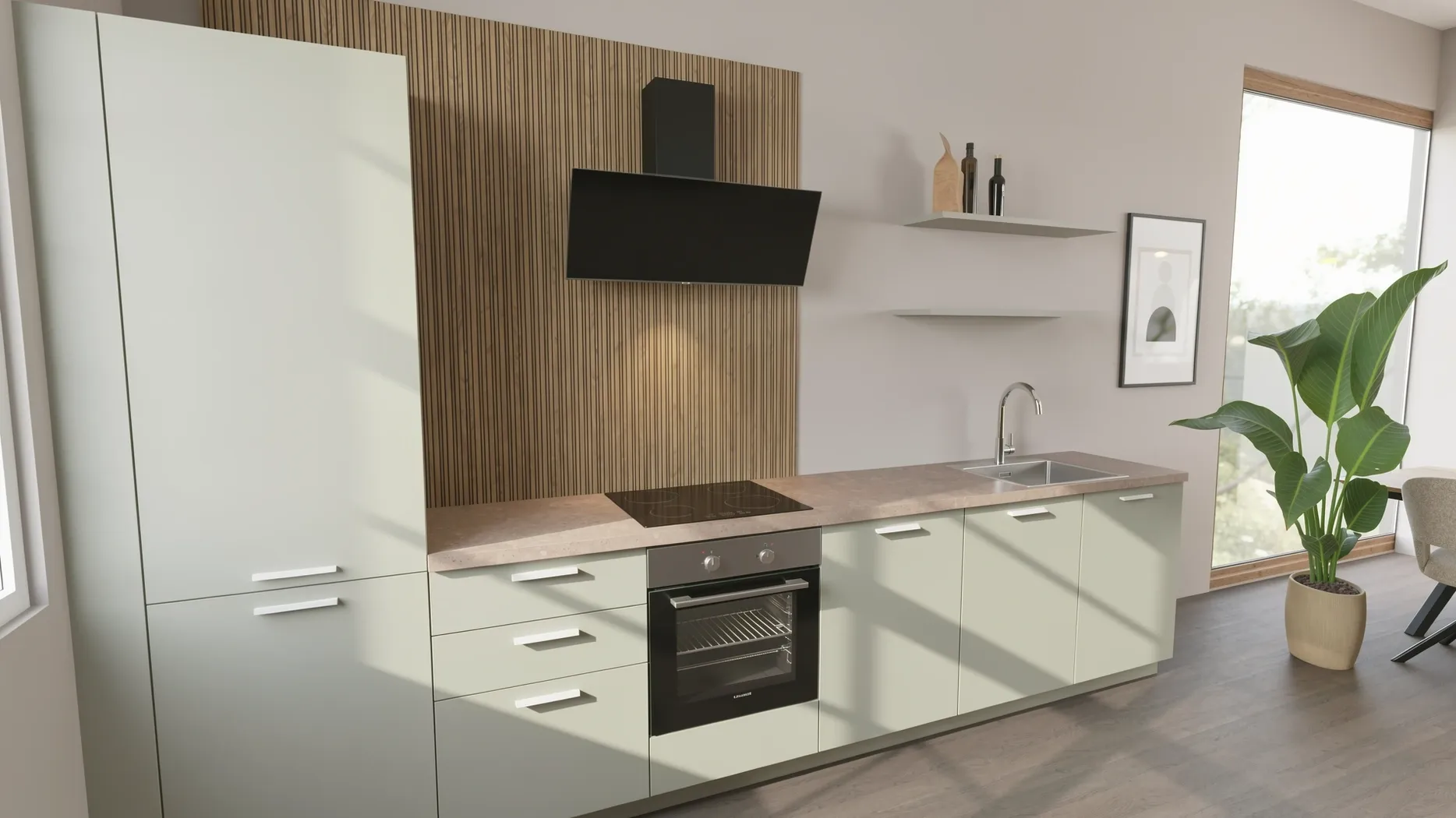 EcoKitchen Hydra Jade Suoran Seinän Keittiö 0